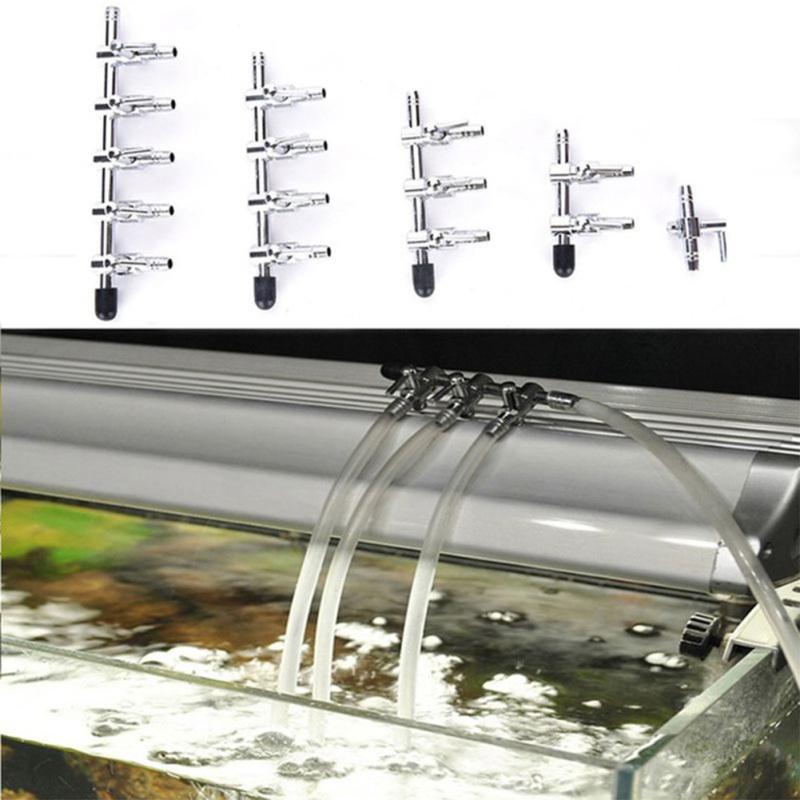 Stainless Steel Aquarium Tank Air Pump Air Flow Splitter Air Flow Tube Pipe Line Control Valve