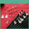 European And American Christmas Earrings Set Sparkling Diamond Snowflake Bell Holiday Ear Accessories