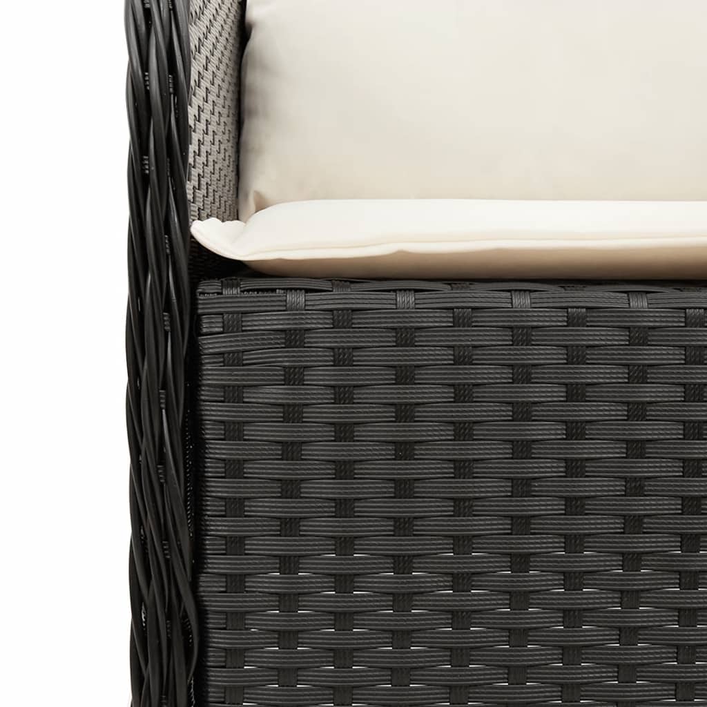 Vidaxl 5-Cz. Juego de Muebles de Jardín con Cojines, Negro, Ratán Sintético