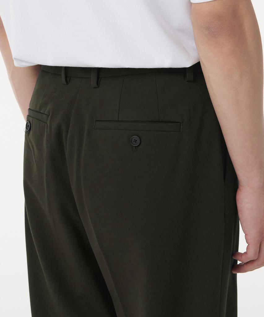 MUSINSA STANDARD Wide Hidden Banding Slacks [Khaki]