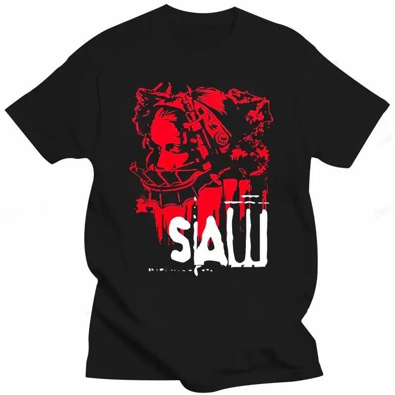 Ταινία SAW Horror Head Torture T-shirt Ανδρικά Γυναικεία Μόδα βαμβακερή μπλούζα Vintage Ρούχα O-Neck Tees Horror Harajuku Tops 70286
