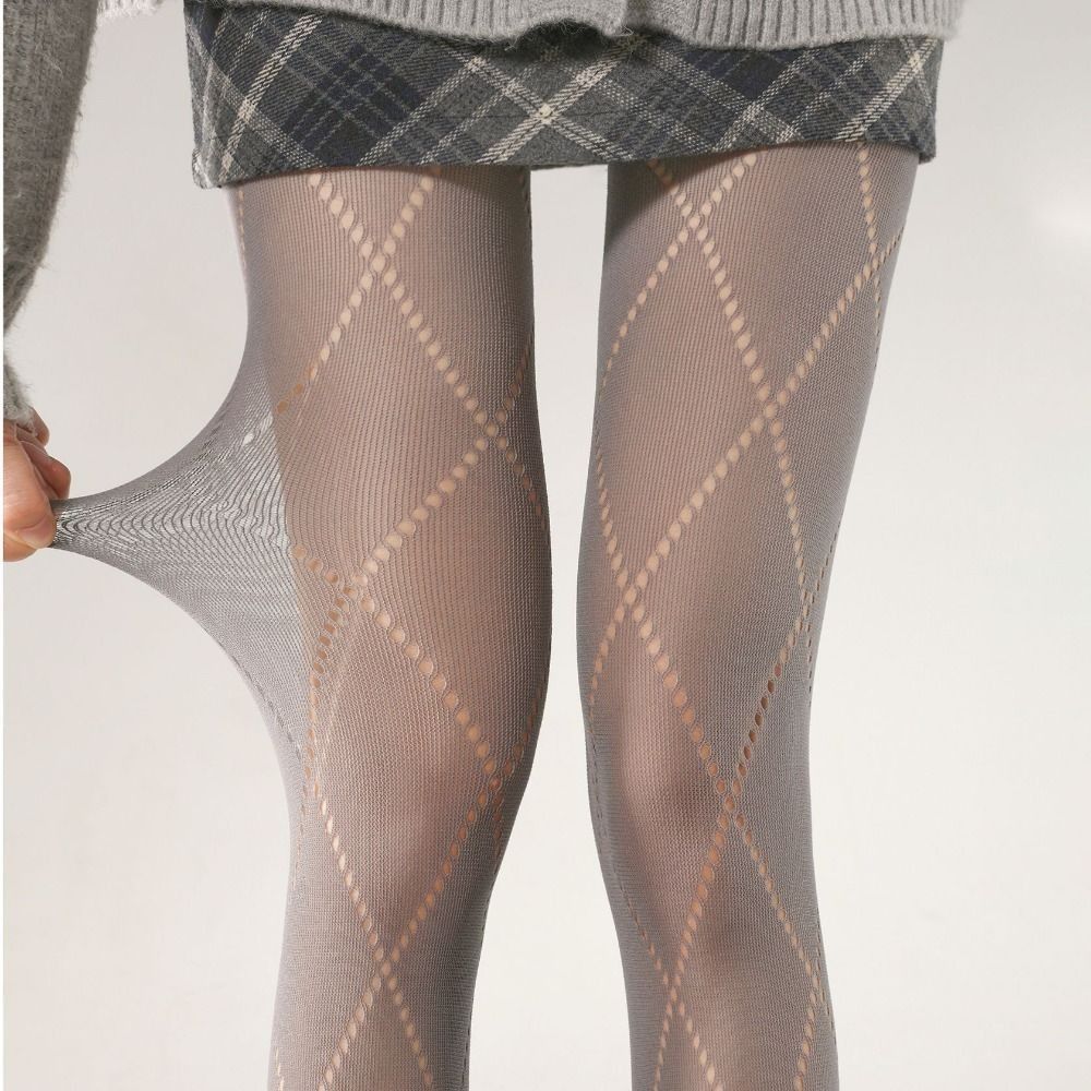 Jacquard Slim Stockings Hollow Out Leggings Sexy Women Tights Female Lingerie