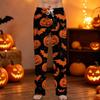 Men's Halloween Print Drawstring Pants Casual Lounge Sleepwear Relaxed Fit Cotton Blend Fabric Full Length