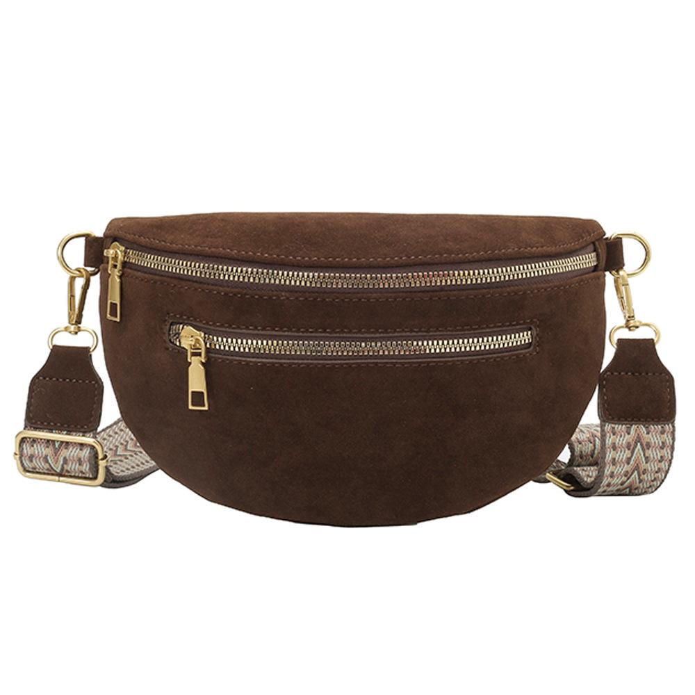 Sac de poitrine tendance, Sac banane à large bandoulière, Sacoche de selle grande capacité, Sac bandoulière