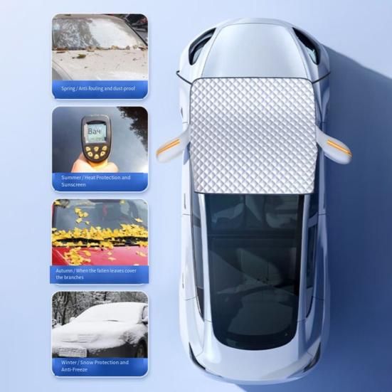 Husă Magnetică Parbriz Zăpadă Îngroșată Acoperire Jumătate pentru Protecție Împotriva Brumei și Zăpezii Protecție Universală de Iarnă pentru Parbriz Auto pentru Majoritatea Mașinilor SUV-urilor