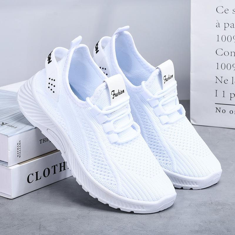 Summer New Flying Woven Women's Shoes Fashion Sports Casual Shoes Breathable Non-slip Lightweight Wear-resistant Women's Shoes Mother Shoes