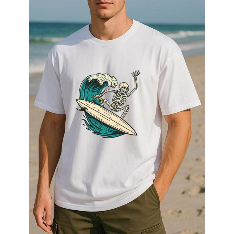 European Sizes Men'S Print Short-Sleeved T-Shirt | Casual Commuting, Loose Crew Neck, All-season Comfort