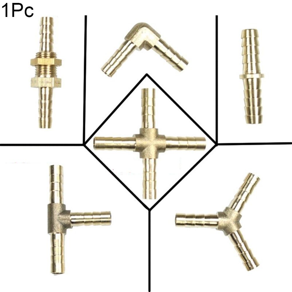 6/8/10/12MM Repair Brass Pipe Tube Connectors Hose Tail Barb Fitting Union Fuel Water Fluids Air
