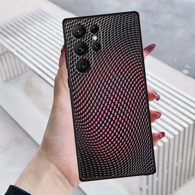 Creative metal style pattern Phone Case For Samsung Galaxy S26 S25 S24 S23 S22 S21 S20 Ultra Plus FE 5G Black Soft TPU