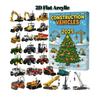 Schweres Gerät Adventskalender, 2D Acryl Bagger Baufahrzeug Dekoration 24 Tage Weihnachts-Countdown-Kalender