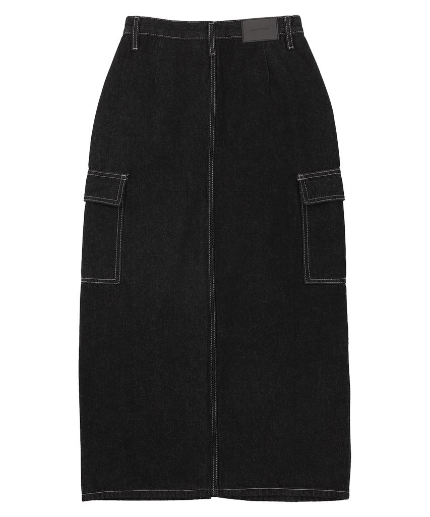 Field Walker One Wshd Cargo Long Skirt [Black]
