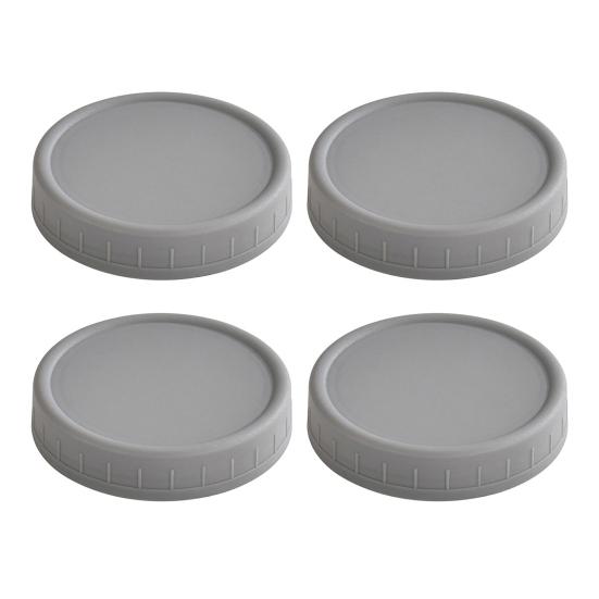 4 Stuks 70/86MM Brede Mond Mason Jar Deksel Herbruikbaar Lekvrij Inmaakdeksel Schotel Vaatwasserbestendig Voedselkwaliteit Pot Afdichtingsdeksel Top