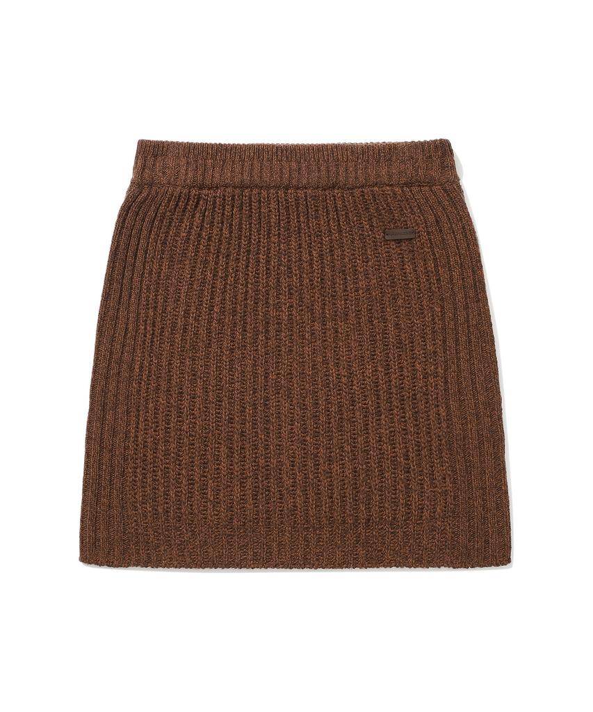 Covernat Woman Knit Mini Skirt Brown