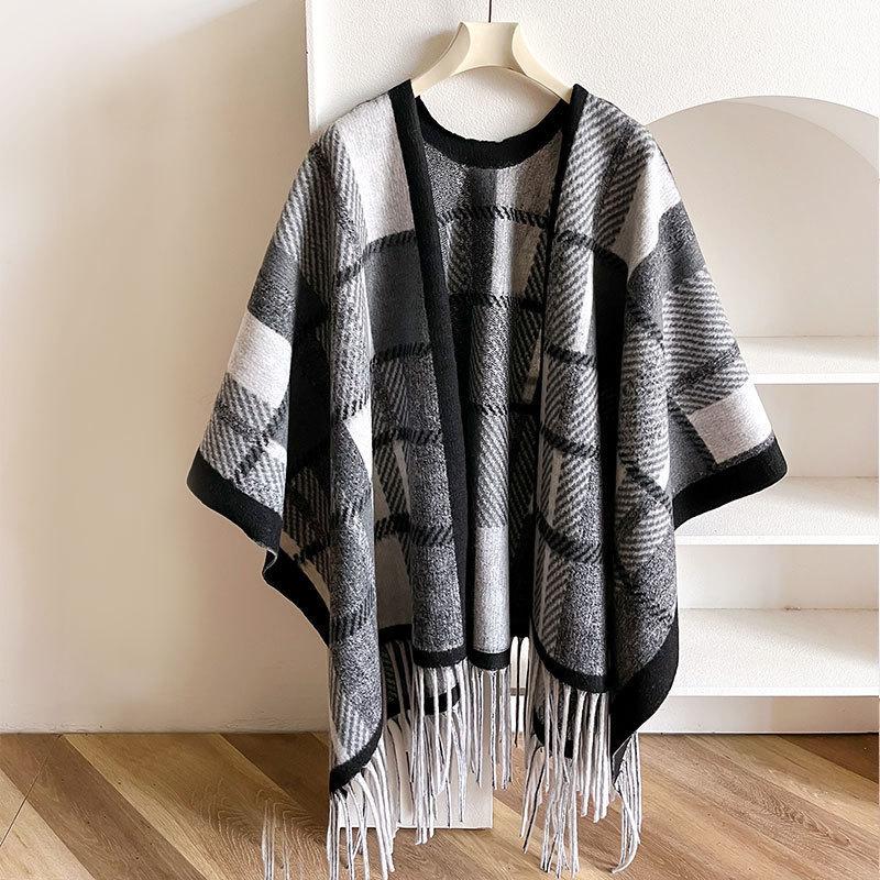 Scarf Women'S Autumn And Winter New Item Cashmere Blend Double-Sided Color Warm Shawl Thick Long Scarf High-End Sense Fashionable And Versatile