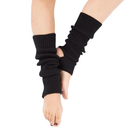 2 Pairs Ballet Leg Warmers with Heel Hole Knitted Winter Extra Soft Long Leg Warmers for Yoga Dance Anti-slip Leg Socks Yoga Sport Calf Covers