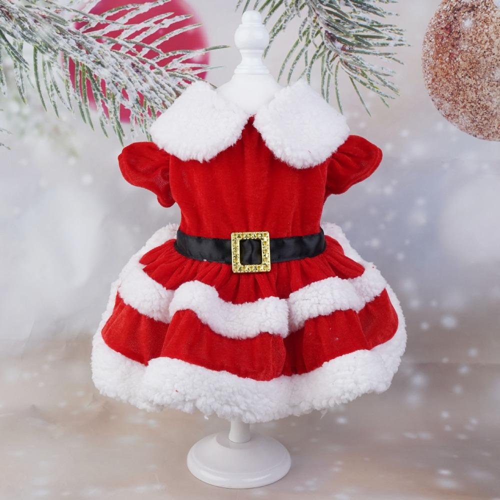 Pet Outfit Cute Santa Claus Dog Skirt Soft Warm Cats Christmas Dress Breathable Dog Winter Clothes Xmas
