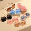 Trendy Gradient Color Lens Square Sunglasses with Nailhead Design Oversized Frame UV Protection Retro Sunglasses designed for ladies Men