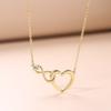 Heart Pendant Necklace for Women Crystal Infinite Love Aesthetic Korean Choker Gold Color Chain Wedding Accessories Jewelry N457