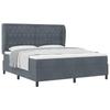 Box Spring Bed with Mattress Dark Gray 200 X 180 Cm Velvet