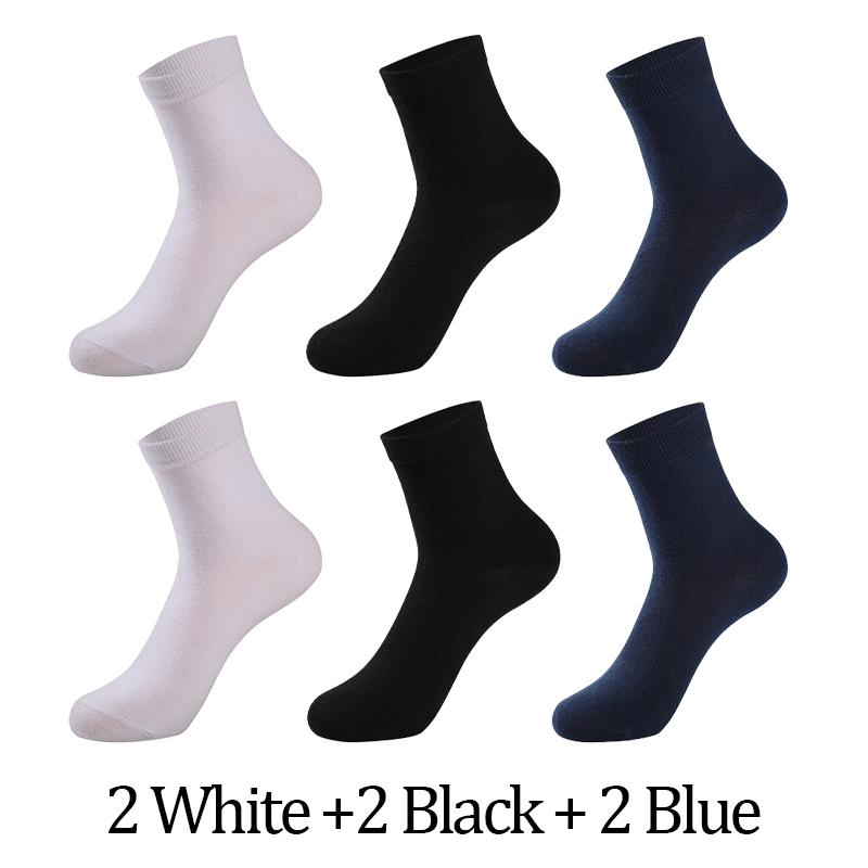 6 Pairs Men's Socks Black White Gray Business Men Tube Socks Soft Breathable Spring Summer for Male Socks Plus Size