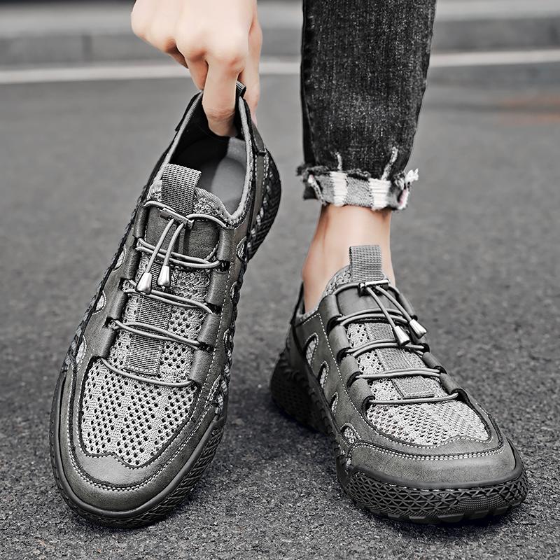 Summer Men's Outdoor Sneakers Breathable Mesh Casual Flats Driving Shoes Large Size 39-46