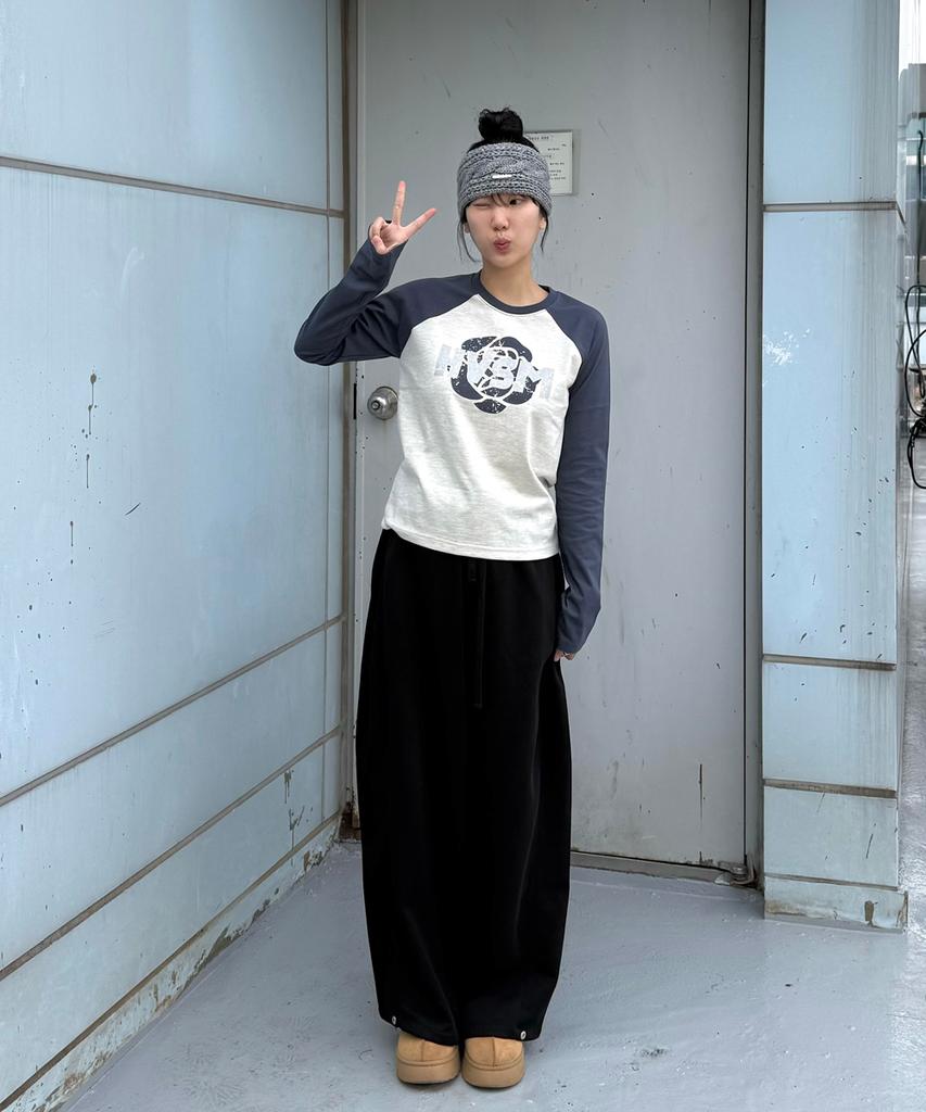 Ppaeppae Custom 2-Inch 2-Way Side Pintuck Hem Snap Button Elastic Waist Drawstring Wide Training Sweatpants 4 Colors (Short / Long 2 Types Of Length)
