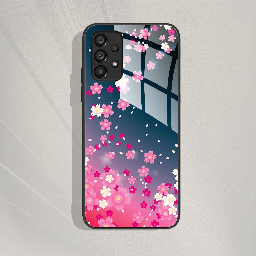 Case For Samsung Galaxy A72 Painted Tempered Glass Phone Cover For Samsung A72 A 72 5G A726B A725F Cases Silicone Bumper Coque