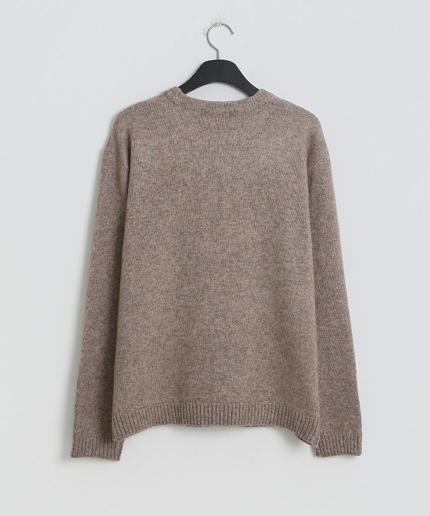 Seuteulaikeu Fine Blend Classic Crew Neck Knit (Light Brown)