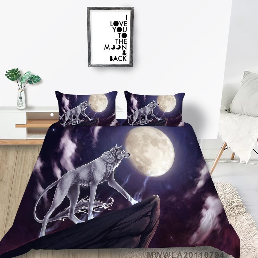 2023 New style 3D Wolf Print Bedding Suit Comforter Duvet Cover Quilt Covers Bedspread Bed Set Microfiber Single Double King Size Pillowcase