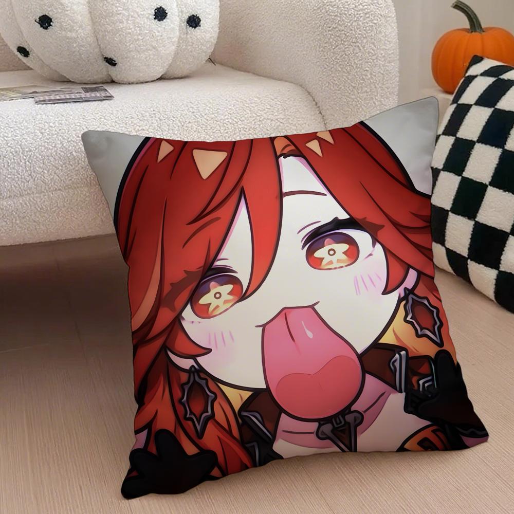 MiHoYo søt morsom Genshin emotes meme Putevar Putevar Skjult knapp Slitesterk Polyester Stolpute