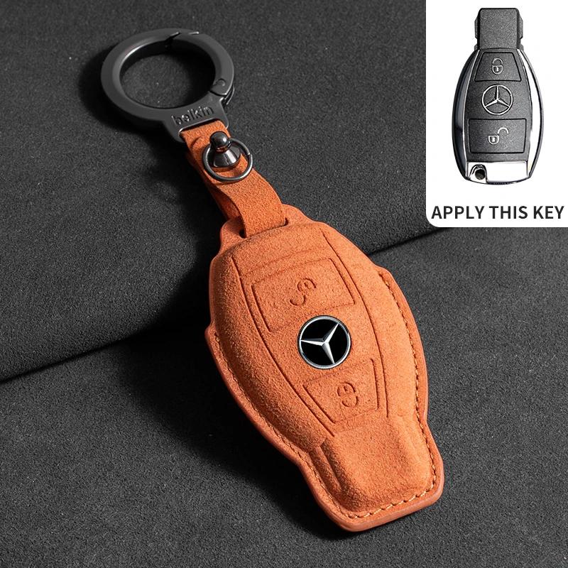 CQP1 3D FUR Car Key Case Protection For Mercedes Benz E C G M R S Class W204 W212 W176 GLC CLA GLA AMG 2024 Car Key Case Cover Shell