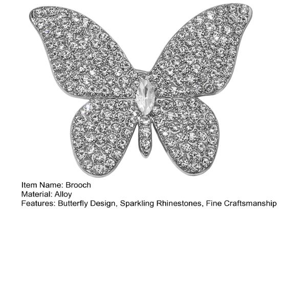 Butterfly Design Brooch Pin for Women, Rhinestones Inlaid Brooch Pin for Dress, Coat, Shawl, Gift for Mother, Wedding
