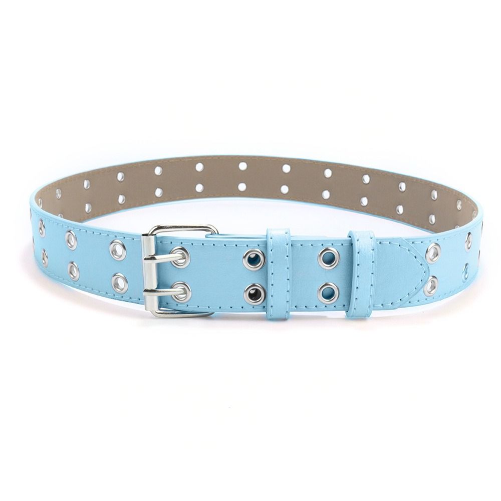 Fashion Punk Waistband PU Leather Solid Color Waist Belts Adjustable Metal Pin Buckle Decoration Belt Children