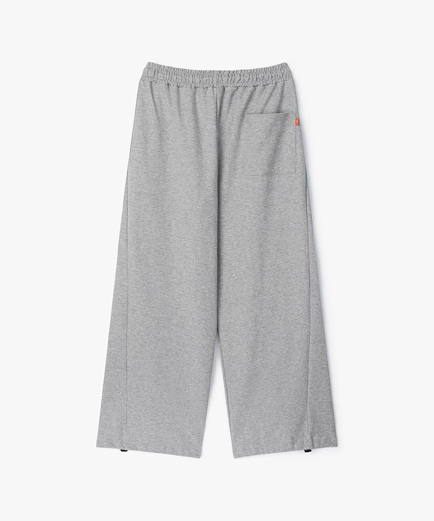 Peopeupeopeudebteu Side Pleats Wide String Sweat Pants Gray