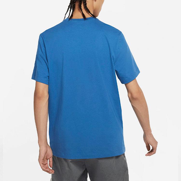 Nike Sportruházat Swoosh Alkalmi Rövid Ujjú Kerek Nyakú Póló Férfi Felsők Kék DC5095-407