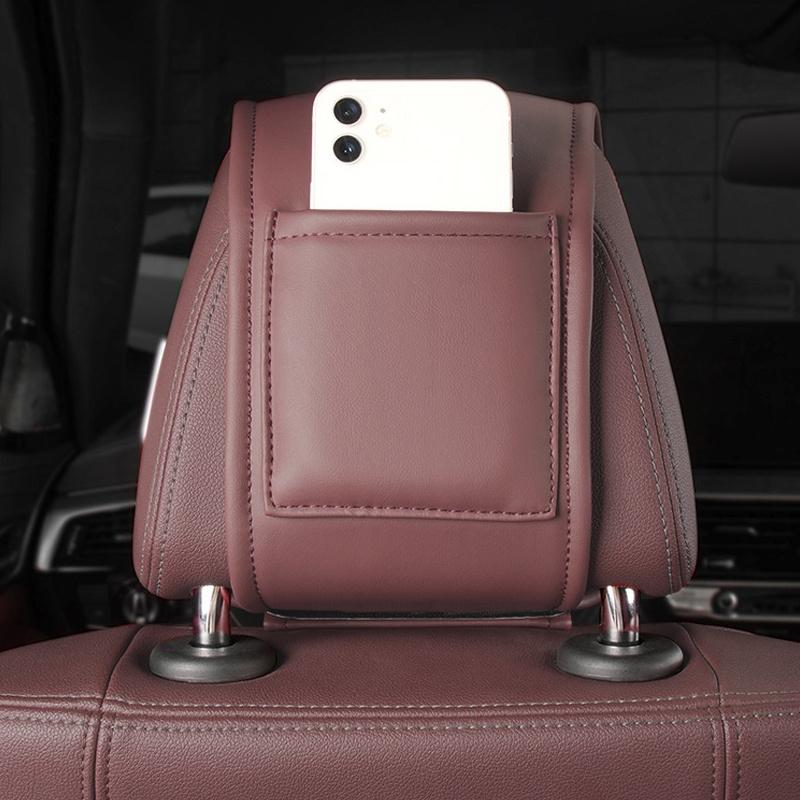 Car Seat Headrest Protective Leather Pillow Cover For BMW X1 X2 X3 X5 X4 X6 X7 G30 G20 G32 G11 G12 F40 F30 F20 F10 F34 Sticker WT5