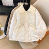 Thickened Down Cotton Padded Coach Women's Winter Fashion Stylish Versatile Petite Padded Jacket Lapel Cotton Padded Coat