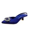 Women's Shoes Summer New Rhinestone Red Pointed Head Bag Head Thin Heel Sandals High Heel Muller Single Shoes