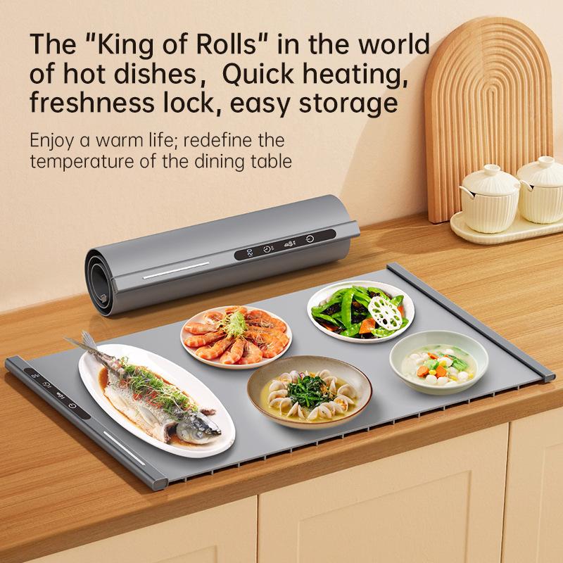 Electric Warming Tray Foldable Food Warmer Fast Heating Portable Dining Table Warmer Food Warmer Mat with Full Surface Heating