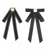 College Style Satin Bow Tie Pin With Alloy Butterfly Design For Women Graduation Accessories