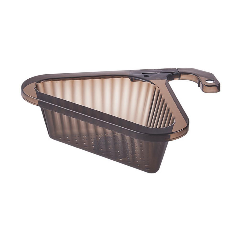 Colador de cesta, filtro triangular para fregadero de cocina, cesta de drenaje para fregadero de cocina, cesta de almacenamiento retráctil con perforadora libre, mantiene la cocina ordenada