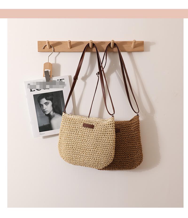 Versatile Women's Woven Crossbody Straw Bag - Simple Holiday Beach Shoulder Bag