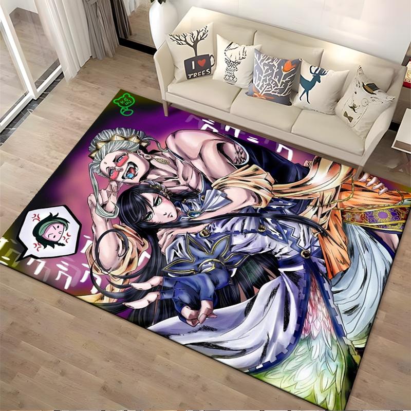 Colorful Anime Carpet Featuring Two Characters In Bold Design Suitable for Use As an Anti-slip for Living Room Bedroom Sofas