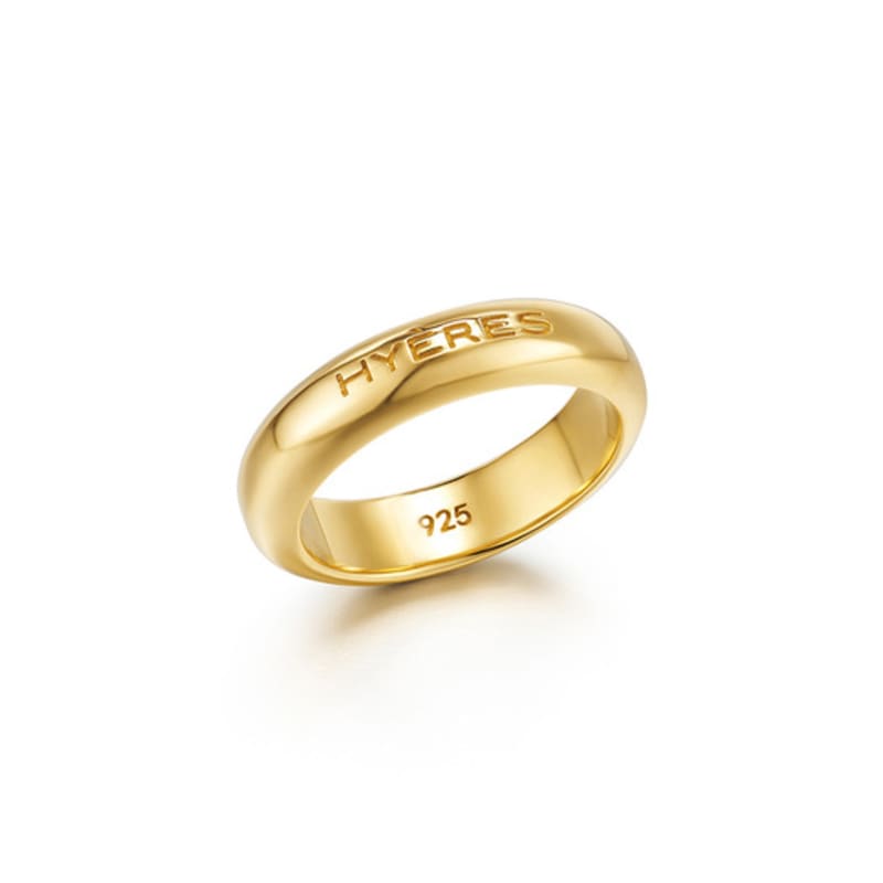Hyeres-lor Champagne Full Moon Silver (W) Glossy Slim Ring M HL2R33216W9