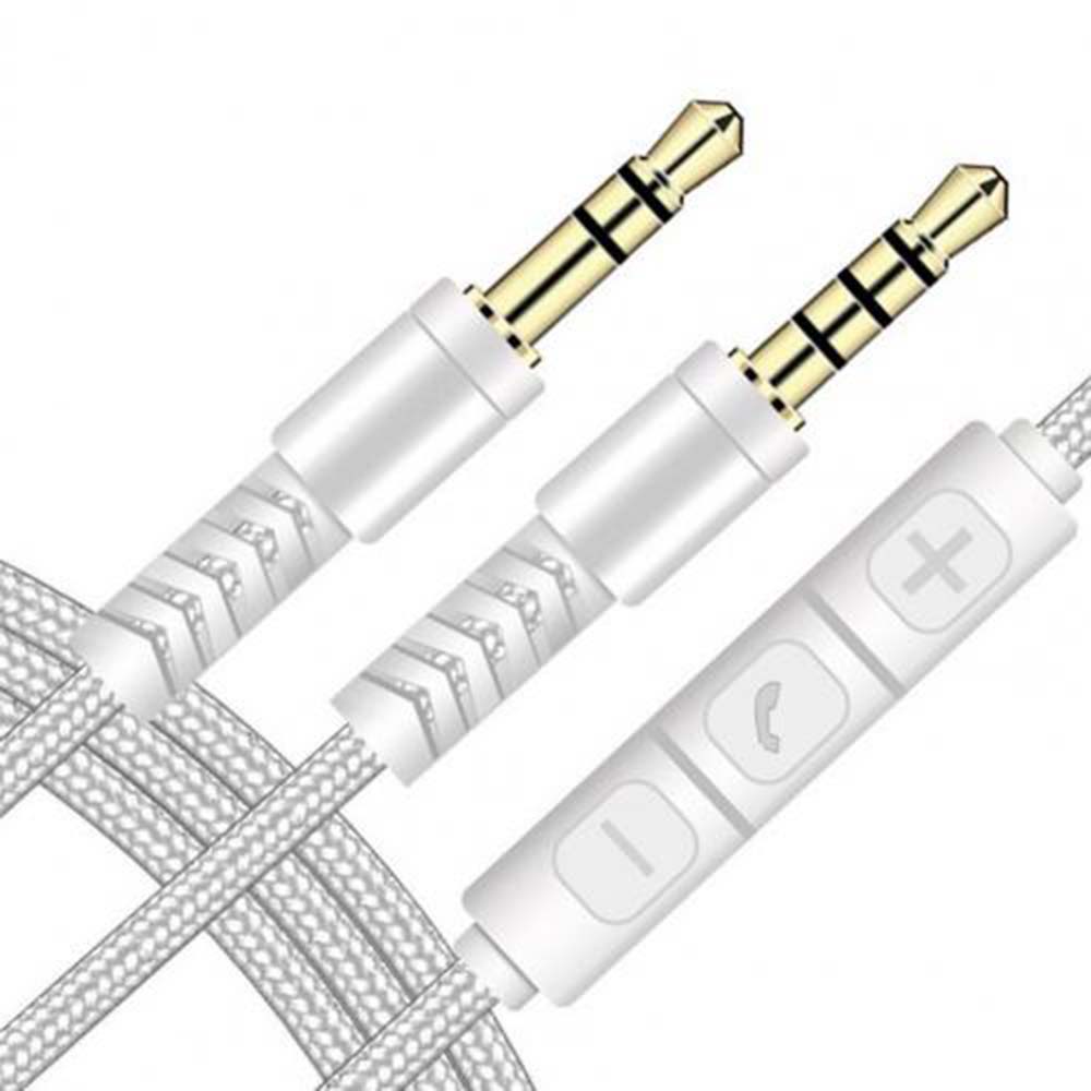 Jack Speaker Line Gold-plated Plug Nylon Braid 3.5mm To Jack 3.5mm With Mic Aux Cable Car Aux Cord Audio Cable Audio Wire