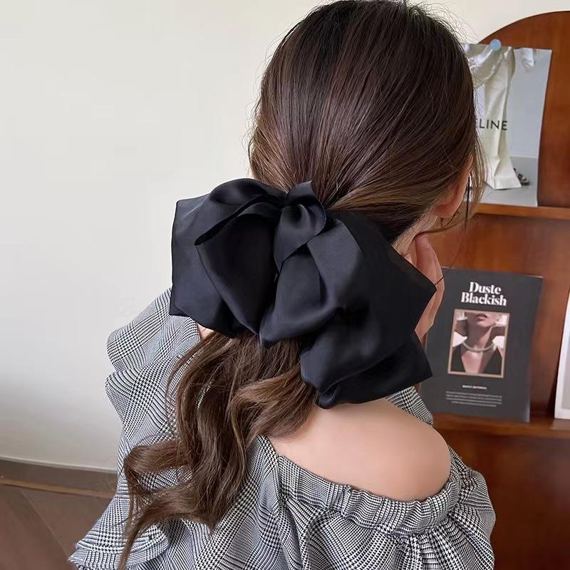 Checkerboard Grid Big Bow Hair Clip Spring Clip High-end Summer Ponytail Clip Fresh Sweet Headwear Creative Clothing Accessories