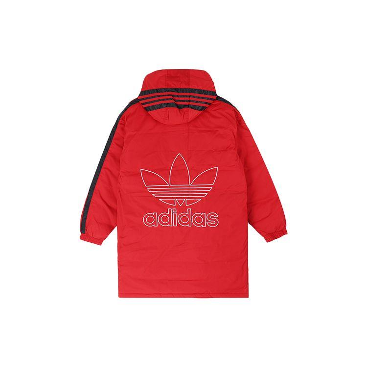 adidas Originals Warm Mid-Length Casual Sports Hooded Down Jacket Women Light-Crimson FL0046
