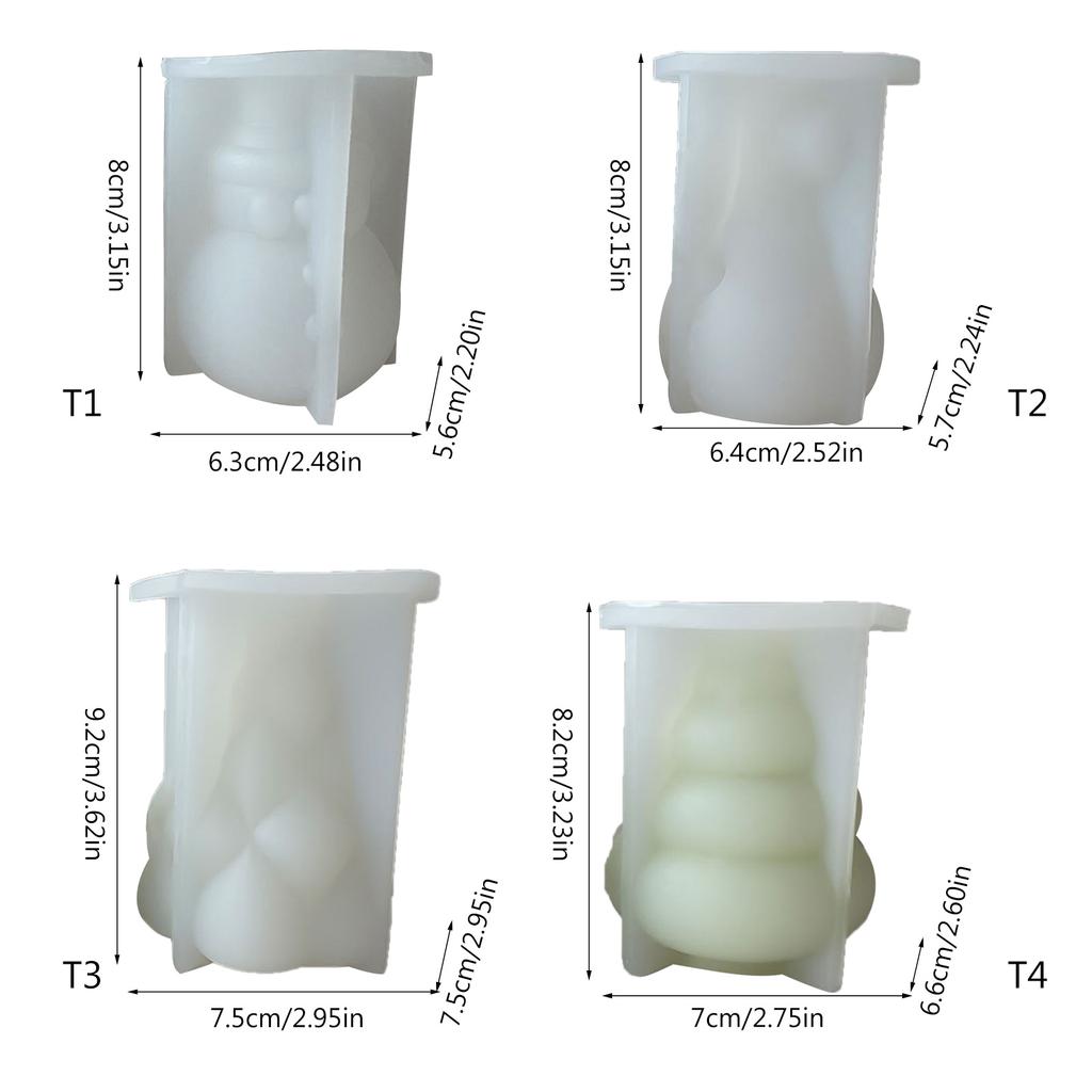 Face-less Old Man Snowman Candle Silicone Mold Diy Christmas Tree Handmade Ornaments Dripping Plaster Decoration Mold