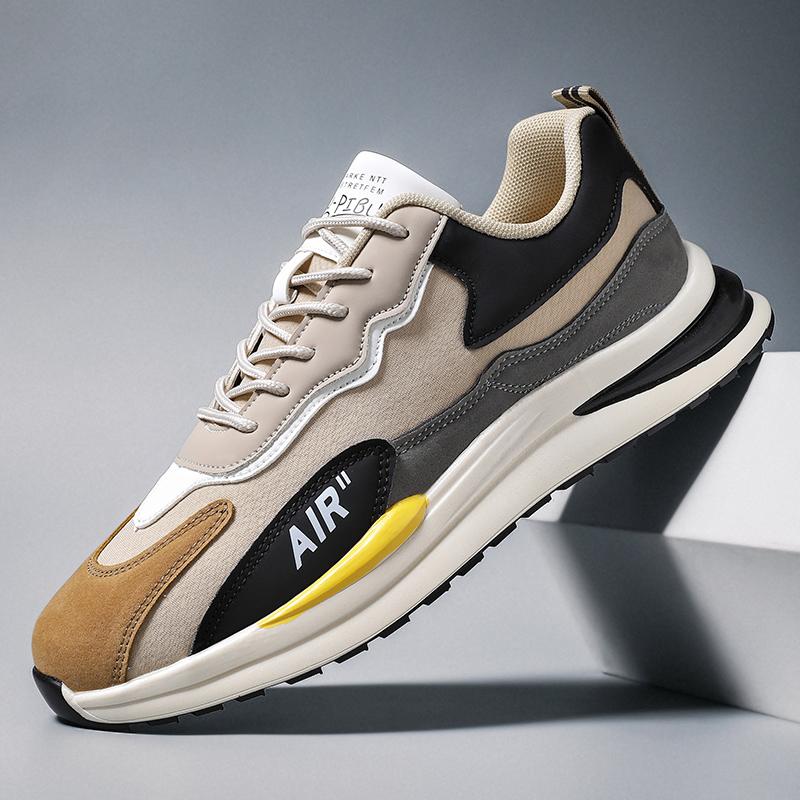 Baskets tendance en cuir pour hommes, chaussures décontractées, respirantes, plates, automne 2024