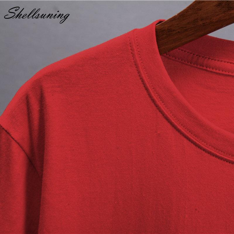 Shellsuning Personality Women 100% Cotton Printing T-shirt Summer New Oversized O-neck Short Basic Tees Female Fashion Streetwear Harsuku Tops
